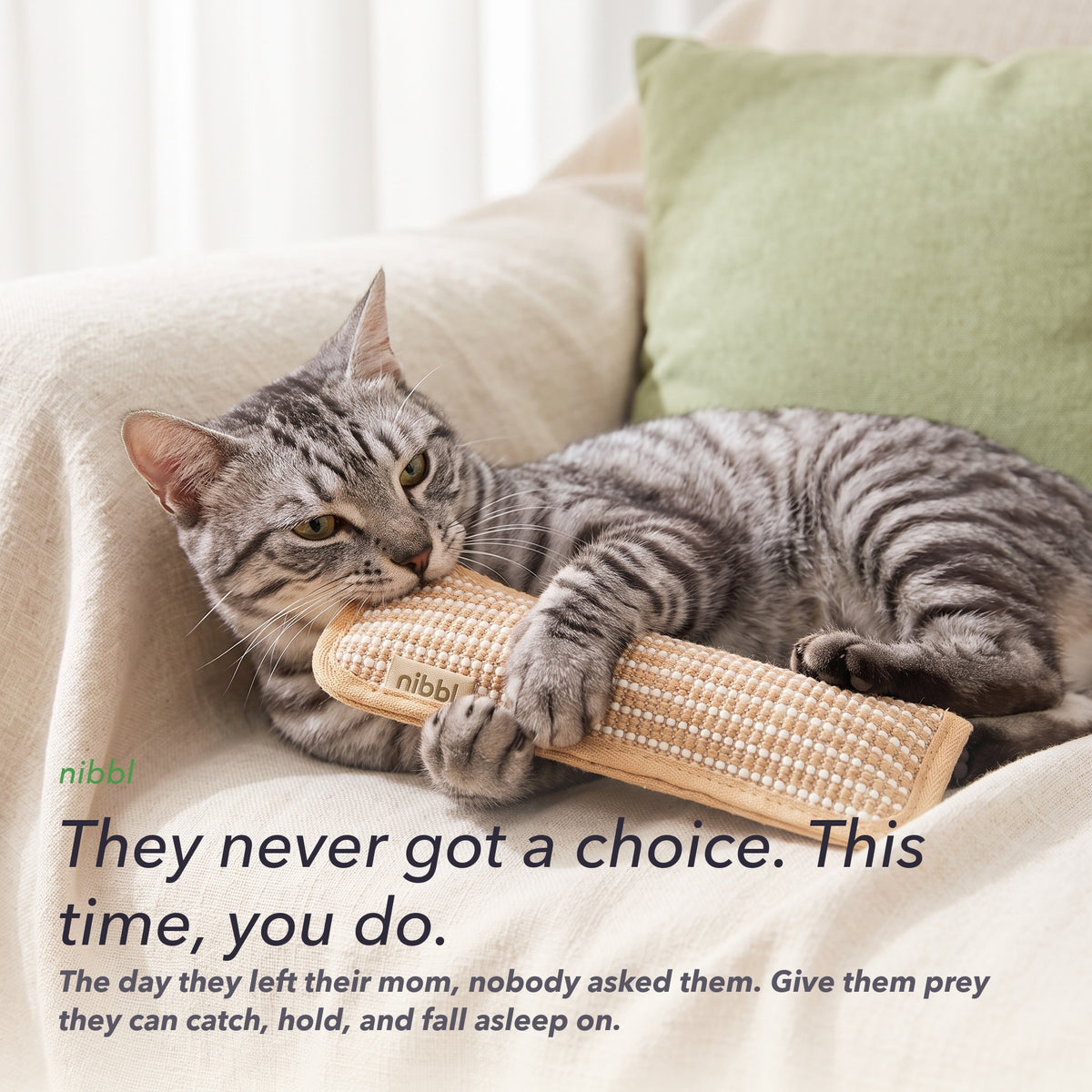 Nibbl® Natural Sisal + 100% Catnip Kicker Toy